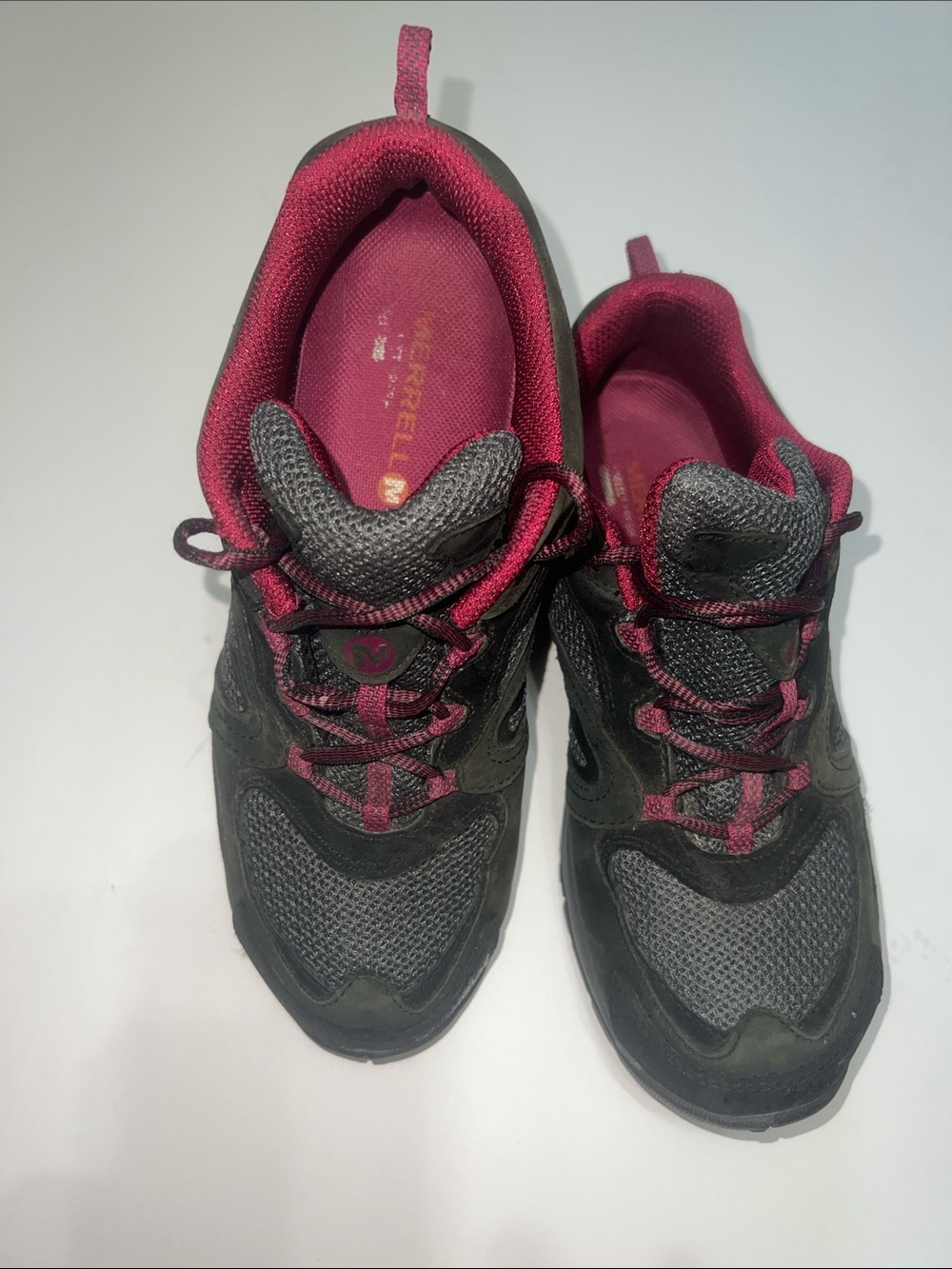 Merrell Gray and Berry Lace-Up Trail Shoes